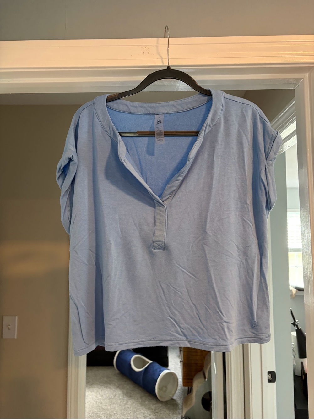 Light Blue Lou & Grey Women’s Short Sleeve Henley Top